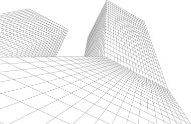 soyut mimari duvar kağıdı gökdelen tasarımı, dijital konsept arkaplan