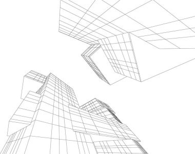 soyut mimari duvar kağıdı gökdelen tasarımı, dijital konsept arkaplan