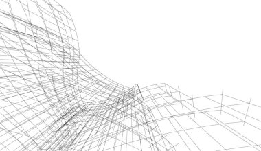 Gelecek perspektifi, soyut mimari duvar kağıdı tasarımı, dijital konsept arkaplan