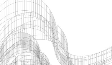 Gelecek perspektifi, soyut mimari duvar kağıdı tasarımı, dijital konsept arkaplan