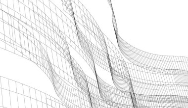 Gelecek perspektifi, soyut mimari duvar kağıdı tasarımı, dijital konsept arkaplan