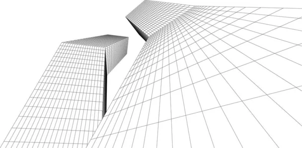 Abstract Architectonisch Behang Wolkenkrabber Ontwerp Digitaal Concept Achtergrond — Stockvector