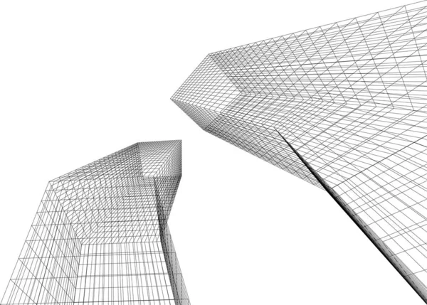 Diseño Abstracto Rascacielos Papel Pintado Arquitectónico Fondo Concepto Digital — Vector de stock