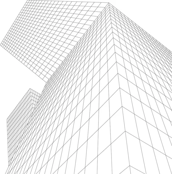 Abstraite Conception Gratte Ciel Papier Peint Architectural Fond Concept Numérique — Image vectorielle