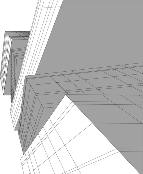 Abstrakt Arkitektonisk Tapet Skyskrapa Design Digitalt Koncept Bakgrund — Stock vektor