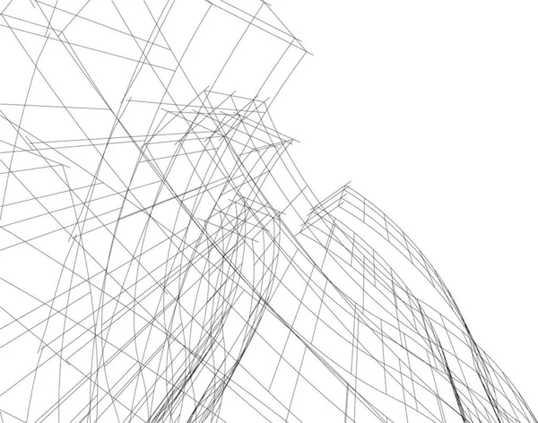 Futuristische Perspektive Abstraktes Architektonisches Tapetendesign Digitaler Konzepthintergrund — Stockvektor