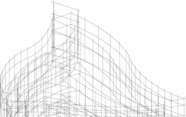 Футуристическая Перспектива Абстрактный Архитектурный Дизайн Обоев Цифровой Концептуальный Фон — стоковый вектор