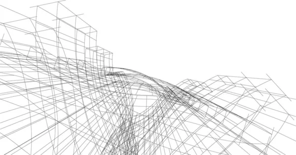 Futuristická Perspektiva Abstraktní Architektonický Design Tapet Digitální Koncept Pozadí — Stockový vektor