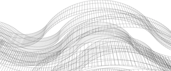 Futurisztikus Perspektíva Absztrakt Építészeti Tapéta Tervezés Digitális Koncepció Háttér — Stock Vector