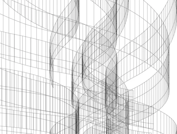 Perspectivă Futuristă Design Abstract Tapet Arhitectural Fundal Concept Digital — Vector de stoc