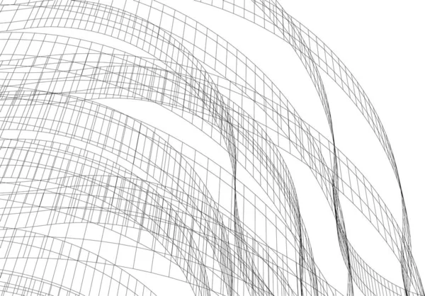 Футуристична Перспектива Абстрактний Архітектурний Дизайн Шпалер Цифровий Концепт Фон — стоковий вектор