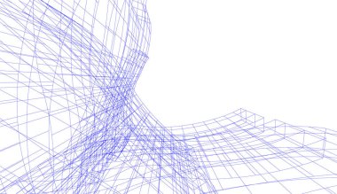 Gelecek perspektifi, soyut mimari duvar kağıdı tasarımı, dijital konsept arkaplan