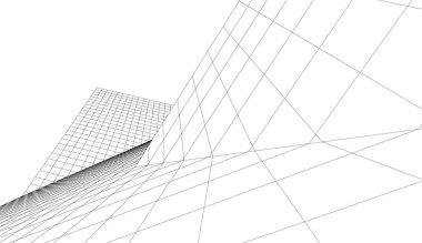 Gelecek perspektifi, soyut mimari duvar kağıdı tasarımı, dijital konsept arkaplan