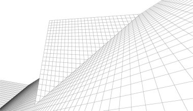 Gelecek perspektifi, soyut mimari duvar kağıdı tasarımı, dijital konsept arkaplan