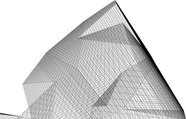 Gelecek perspektifi, soyut mimari duvar kağıdı tasarımı, dijital konsept arkaplan