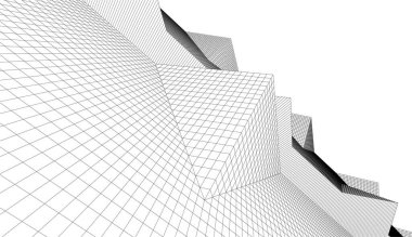 Gelecek perspektifi, soyut mimari duvar kağıdı tasarımı, dijital konsept arkaplan