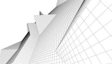 Gelecek perspektifi, soyut mimari duvar kağıdı tasarımı, dijital konsept arkaplan