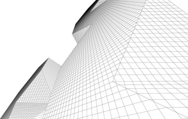 Gelecek perspektifi, soyut mimari duvar kağıdı tasarımı, dijital konsept arkaplan