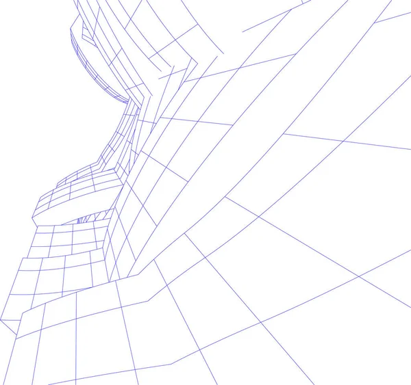 面向未来的观点 抽象的建筑墙纸设计 数字概念背景 — 图库矢量图片