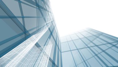 Modern geometrik mimari tasarım, 3D tasarım, gayrimenkul planı, mimari sanat, taslak çizimi.