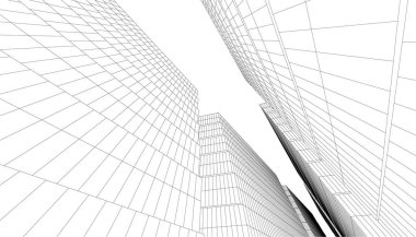 soyut mimari duvar kağıdı gökdelen tasarımı, dijital konsept arkaplan