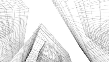 soyut mimari duvar kağıdı gökdelen tasarımı, dijital konsept arkaplan