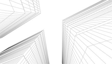 soyut mimari duvar kağıdı gökdelen tasarımı, dijital konsept arkaplan