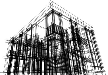 soyut mimari duvar kağıdı gökdelen tasarımı, dijital konsept arkaplan
