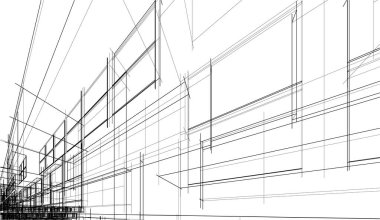 soyut mimari duvar kağıdı gökdelen tasarımı, dijital konsept arkaplan