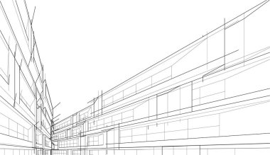 soyut mimari duvar kağıdı gökdelen tasarımı, dijital konsept arkaplan