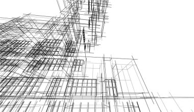 soyut mimari duvar kağıdı gökdelen tasarımı, dijital konsept arkaplan