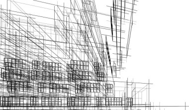 soyut mimari duvar kağıdı gökdelen tasarımı, dijital konsept arkaplan