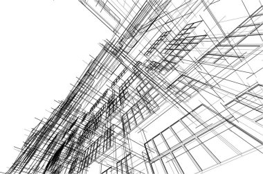 soyut mimari duvar kağıdı gökdelen tasarımı, dijital konsept arkaplan