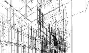 soyut mimari duvar kağıdı gökdelen tasarımı, dijital konsept arkaplan