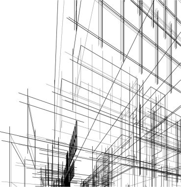 soyut mimari duvar kağıdı gökdelen tasarımı, dijital konsept arkaplan