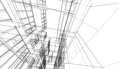 soyut mimari duvar kağıdı gökdelen tasarımı, dijital konsept arkaplan