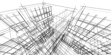 soyut mimari duvar kağıdı gökdelen tasarımı, dijital konsept arkaplan
