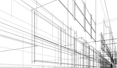 soyut mimari duvar kağıdı gökdelen tasarımı, dijital konsept arkaplan