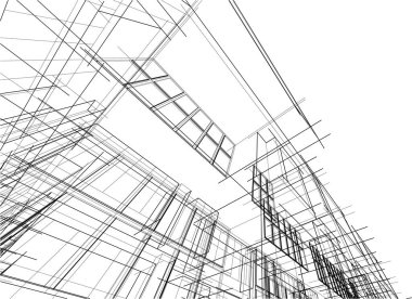 soyut mimari duvar kağıdı gökdelen tasarımı, dijital konsept arkaplan
