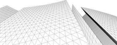 Gelecek perspektifi, soyut mimari duvar kağıdı tasarımı, dijital konsept arkaplan