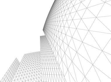 Gelecek perspektifi, soyut mimari duvar kağıdı tasarımı, dijital konsept arkaplan