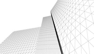 Gelecek perspektifi, soyut mimari duvar kağıdı tasarımı, dijital konsept arkaplan