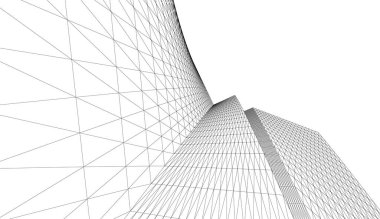 Gelecek perspektifi, soyut mimari duvar kağıdı tasarımı, dijital konsept arkaplan