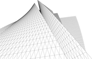 Gelecek perspektifi, soyut mimari duvar kağıdı tasarımı, dijital konsept arkaplan
