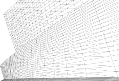 Gelecek perspektifi, soyut mimari duvar kağıdı tasarımı, dijital konsept arkaplan