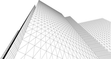 Gelecek perspektifi, soyut mimari duvar kağıdı tasarımı, dijital konsept arkaplan