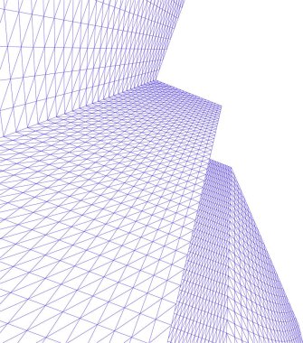 Gelecek perspektifi, soyut mimari duvar kağıdı tasarımı, dijital konsept arkaplan