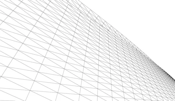Futuristiskt Perspektiv Abstrakt Arkitektonisk Tapet Design Digital Koncept Bakgrund — Stock vektor