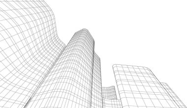 soyut mimari duvar kağıdı gökdelen tasarımı, dijital konsept arkaplan