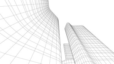 soyut mimari duvar kağıdı gökdelen tasarımı, dijital konsept arkaplan
